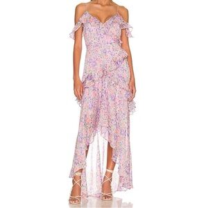 Astr Lavender Floral High Low Dress
